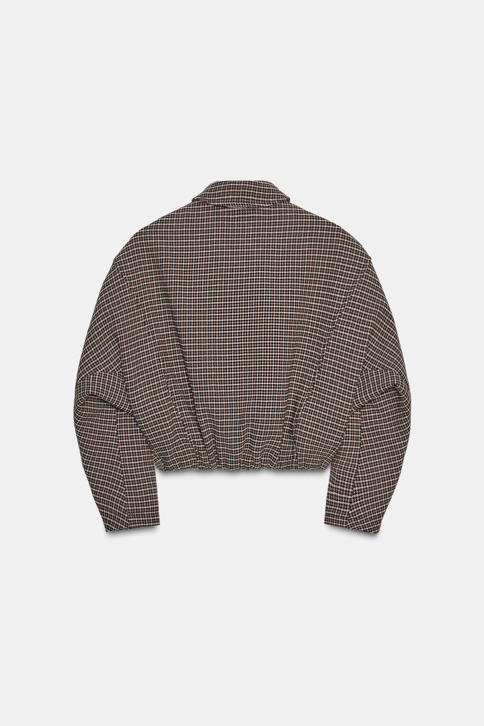 HOUNDSTOOTH PADDED BOMBER JACKET
